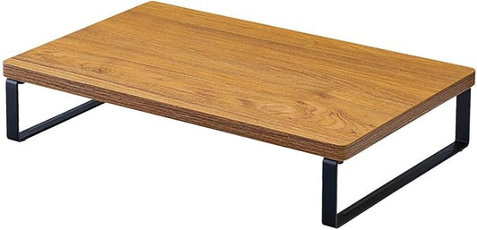 Lihit Lab A8003-9 Computer Stand, Monitor Stand, Wood Grain Style, MDF Tabletop, Compact, Brown, Width 15.4 x Depth 9.8 x Height 3.1 inches (39 x 25 x 8 cm), Load Capacity 33.1 lbs (15 kg)
