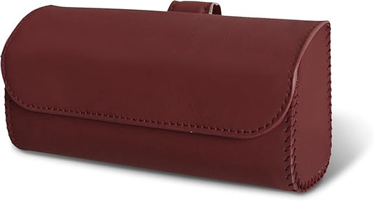 Sunglasses Holder for Car Sun Visor, Sunglass Organizer for Car, Magnetic Leather Eyeglasses Protective Storage Case, Waterproof Glasses Organizer Visor Accessories for Vehicles (Wine Red)