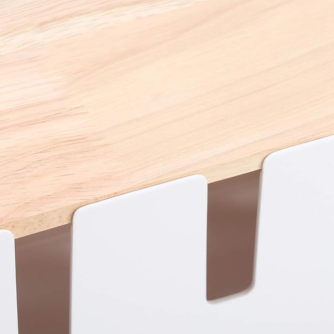 Cable Management Box Organizer with Wooden Cover, 30.3x12.5x11.5cm, for Home Office Desks, ABS Rubber Wood