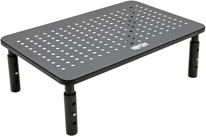 Tripp Lite Computer Monitor Stand, Adjustable Height, 14 x 9 in., Metal, Black (MR1411M)