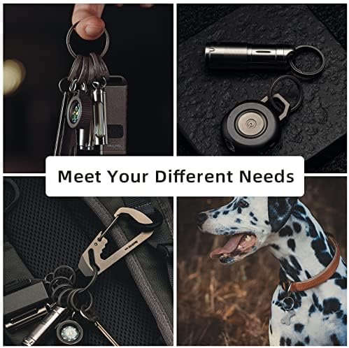 MecArmy Titanium 3pcs/4pcs/7pcs/18pcs Key Rings Keychain Large Small Split Rings