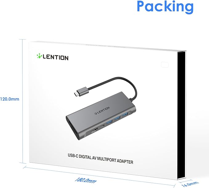 LENTION 7-in-1 USB C Multiport Hub with 4K HDMI, 100W PD, 3 USB 3.0 Ports, SD/MicroSD Card Reader Compatible MacBook Pro/Air/Neo 2016-2026 Stable Driver Adapter (C36B, Space Gray)