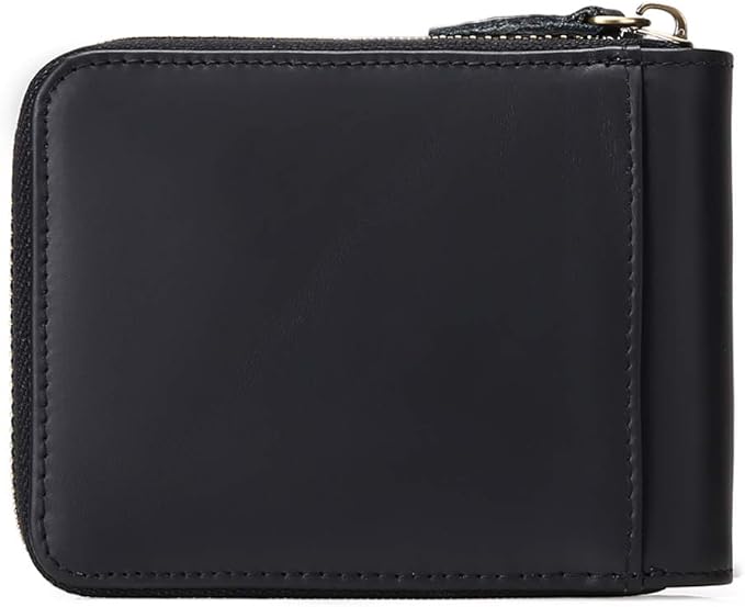 GOIACII Wallets for Men Genuine Leather Front Pocket Wallet RFID Zip Around Bifold Credit Card Holder | RFID, Zip Around, Bifold, Credit Card Holder