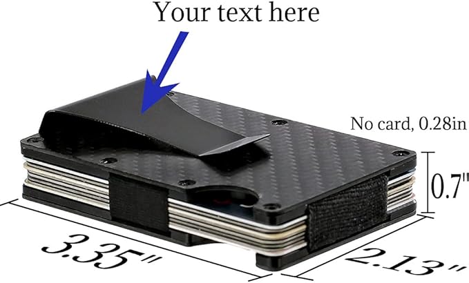 Custom Money Clip For Men Carbon Fiber Wallet Personalized Gifts For Men On Graduation, Anniversary, Birthjday, Wedding, Fathers Day, Christmas, Valentines Day Gifts Minimalist Wallet Engraved