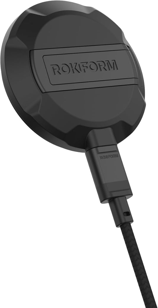 Rokform Magnetic Wireless Charger with Stand, Includes USB-C to USB-C Cable (Black)