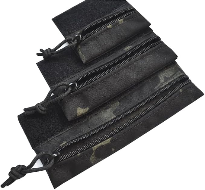 Utility Tactical Zipper Pouch with Hook Plate Small Carrying Kit Tool Pouch as Coin Purse Keychain, Case Wallet
