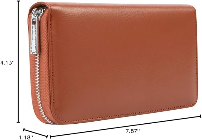 Women 36 Slots RFID Blocking Card Holder Large Long Leather Zipper Organizer Accordion Wallet