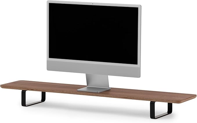 Oakywood Dual Monitor Stand - Handmade in EU - Natural Wood Monitor Stand Riser - Laptop Accessories ??220 lbs (100 kg) Capacity - 41.3"x9" (105x23 cm) ??100% Natural Walnut Veneer