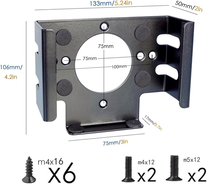 Under Desk Mount Metal Stand for Mac mini M4/M4 Pro 2024, Space Saving Storage Bracket Case Protector Holder with Screws for VESA Connection Bracket for Mini M4/M4 Pro Wall Mount