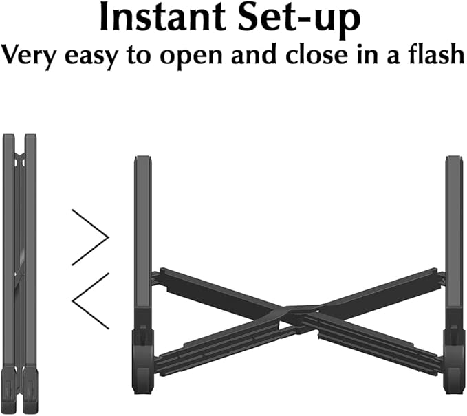 K7 Laptop Stand, Foldable Portable Laptop Stand,Black, Lightweight Ergonomic Laptop Riser for Desk for Laptops universial fit,one Step for Open & Close Design,Compact for Travel,Office,Home,Library
