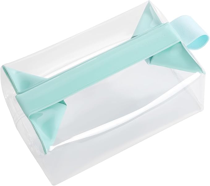 Clear Toiletry Bag with Magnetic Closure, 0.7mm Thick Structured TPU Travel Organizer, Transparent Cosmetic Bag for Toiletries, Makeup and Daily Essentials with Modern Color Trim(Sage Green Trim)