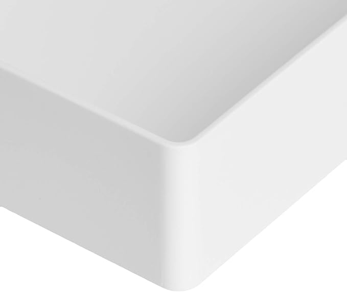 Amazon Basics Rectangular Plastic Desk Organizer with Storage Trays, Accessory Tray, Drawer Organizer, 9.4 x 6.7 x 2 inch, White