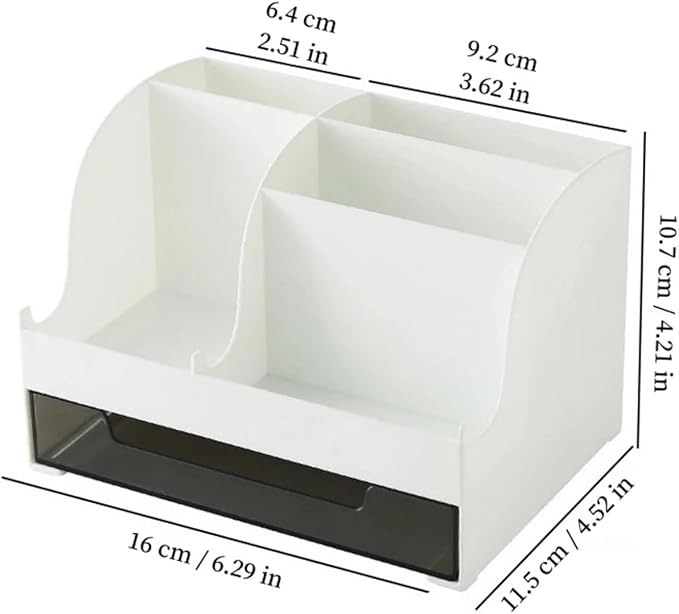 Desktop Storage Box with Drawers - Suitable for Desks and Office Organization(White)