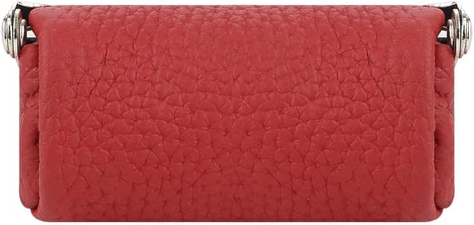 Royal Bagger Genuine Cow Leather Mini Jewelry Box Women's Coin Purse Solid Color Kiss Lock Change Pouch Casual Style Small Storage Bag for Women 1894 (Wine Red)