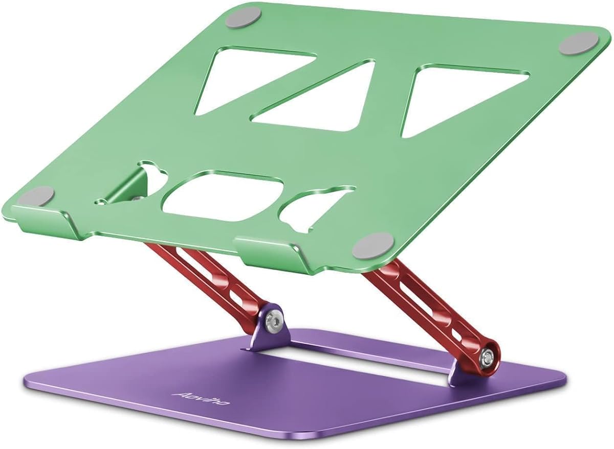Aoviho Laptop Stand for Desk－Adjustable Laptop Stand Holder －Foldable Notebook Computer Stands for MacBook Air Pro HP Lenovo Dell Samsung Chromebook, 10-15.6 inch, Mixed Color