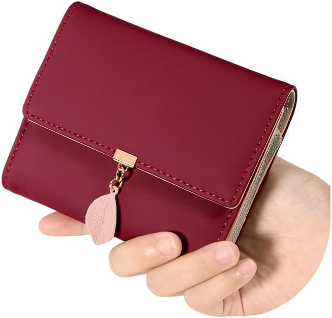 UTO RFID Wallet for Women PU Leather Leaf Pendant Card Holder Phone Checkbook Organizer Zipper Coin Purse | Leaf Pendant, Card Holder, Phone, Checkbook, Organizer, Zipper