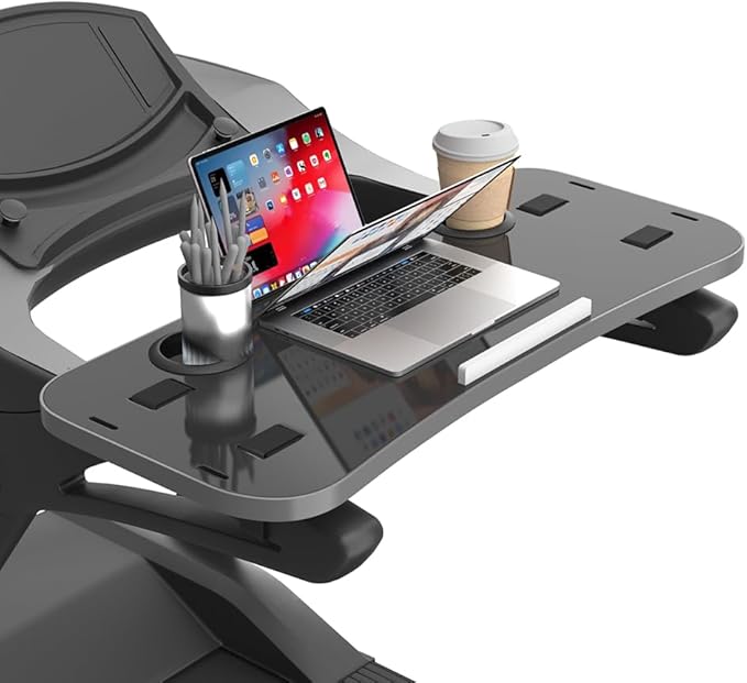 Treadmill Desk Attachment with Large Laptop Platform, Universal Ergonomic Workstation for Laptops/Tablets, Fits Treadmill Handlebars Up to 36 Inches, Black