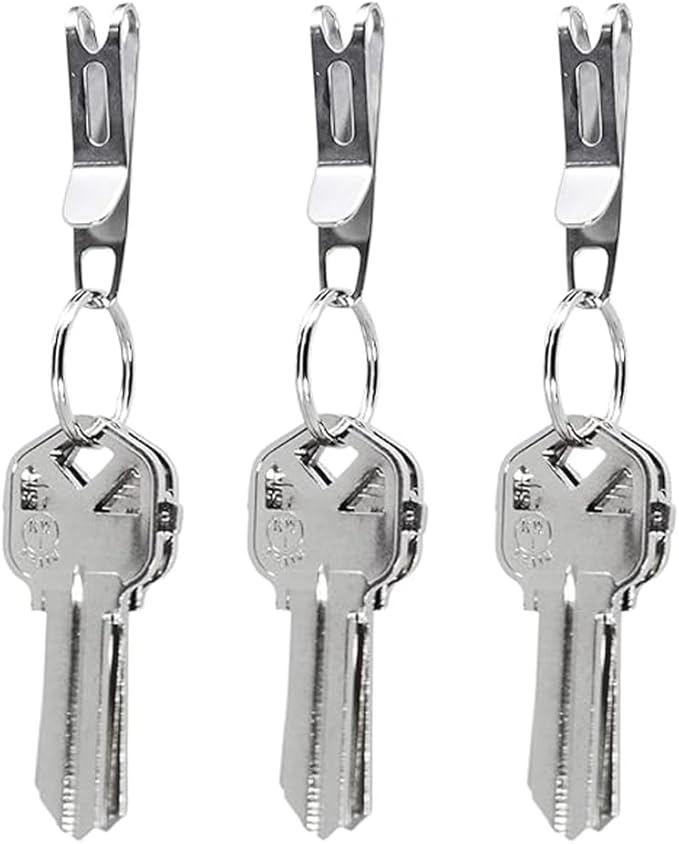 KeySmart Nano Clip - Pocket Clip Key Ring Holder - Secure Your Key Chain, Eliminates Pocket Bulge, Pack of 3