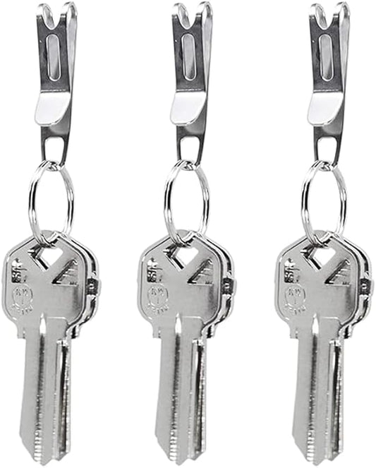 KeySmart Nano Clip - Pocket Clip Key Ring Holder - Secure Your Key Chain, Eliminates Pocket Bulge, Pack of 3