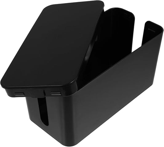 Homoyoyo Cable Management Organizer Box Cord Storage Power Strip Hider for Home Office Desk Black Small Cord Organizer