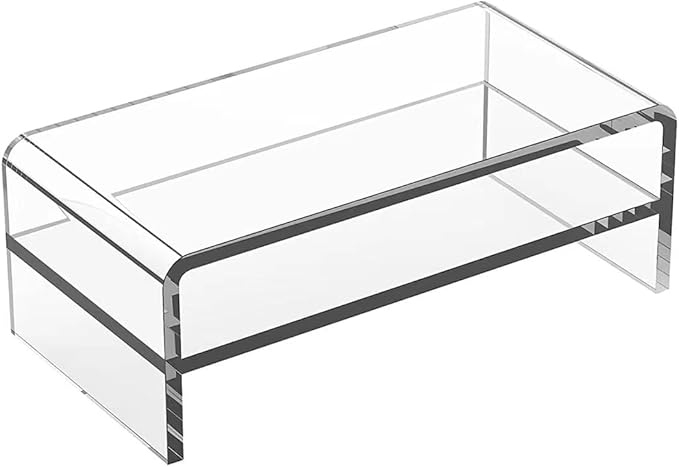Generic Acrylic Monitor Stand, 2 Tier Computer Monitor Riserï¼?6 inch Acrylic Computer Monitor Stand Riser for iMac, PC, Desktop, Laptop, TV Screen, clear