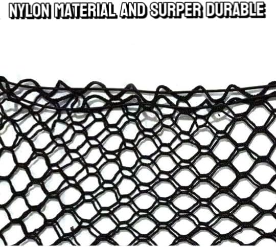 Double Layer Cargo Net for Pickup Truck Bed,Stretchable Rear Cargo Net,50 ×18 inch Elastic Truck Storage Net with 4 Metal Carabiners, Nylon Storage Organizer for Pickup Trucks