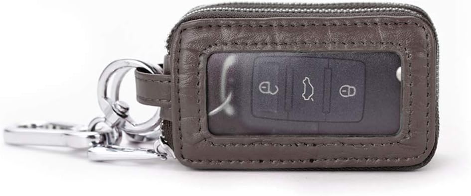 BAKUN Two-Sides Mini Leather Car Key Case, Key Holder Key Organizer Wallet