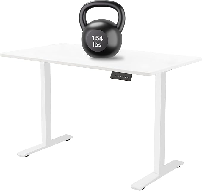 Standing Desk Frame, Stand up Desk Frame Workstation, Electric Adjustable Legs, 3 Memory Height Settings, with Cable Management Tray and Storage Bag, 2pcs Headphone Hook