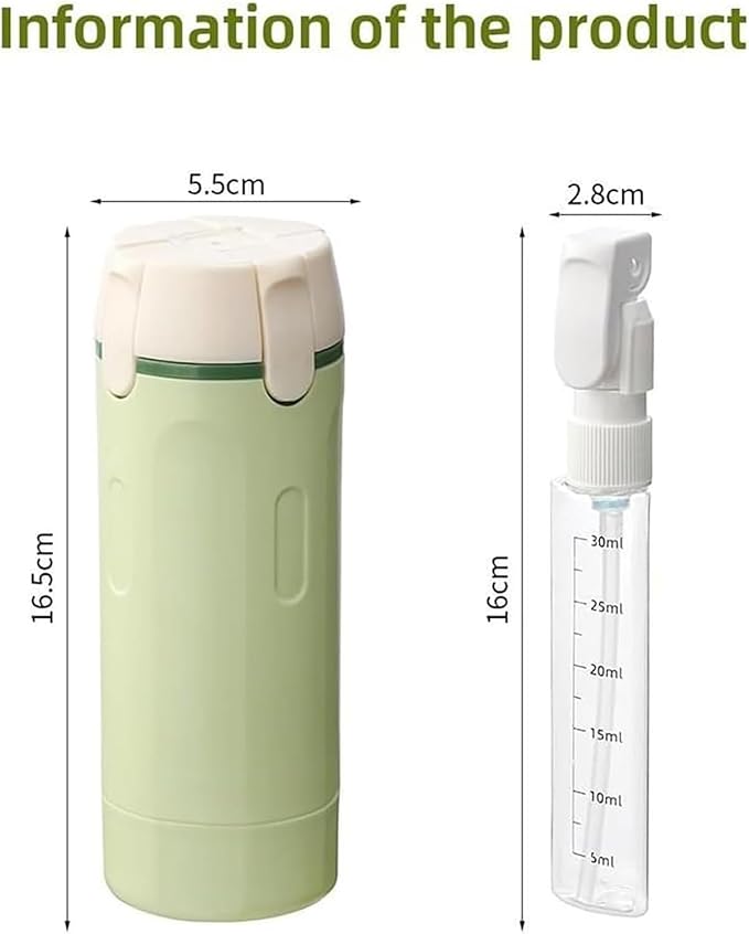 4 in 1 Travel Dispenser Set with 4 Pack 30ML Leak Proof Bottles for Toiletries, Portable Containers for Shampoo Lotion Conditioner Cream (White)