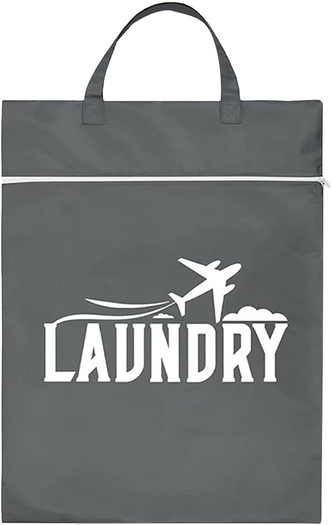 Travel Laundry Bag - Waterproof Wet Pouch, 1 Piece Foldable Clothes Organizer For Soiled Apparel, Portable Moisture Proof Sack With Zip Closure, Packing Gear, Mesh Divider For Dorm, Bath