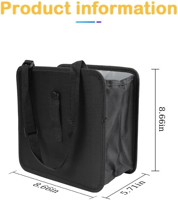 Osilly Car Trash Can, Oxford Cloth Foldable Auto Trash Bin Hanging, 1.85 Gallon Capacity Garbage Bag Organizer, Leak-Proof Waterproof Automotive Storage Container, Car Interior Accessories (Medium)