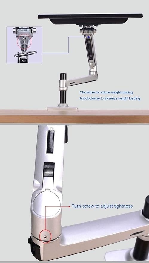 XSJ8013C Aluminum Alloy Ultra Long Arm LED LCD Monitor Holder Table Clamping Full Motion Monitor Mount Support (Silver)
