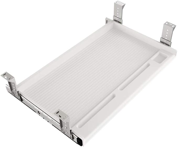 FRMSAET Office Furniture Accessories Keyboard Drawer Under Desk Multipurpose Tray with Adjustable Height Bracket-for Organize Keyboard,Tool,Pencil,Eraser (Large,Grey)