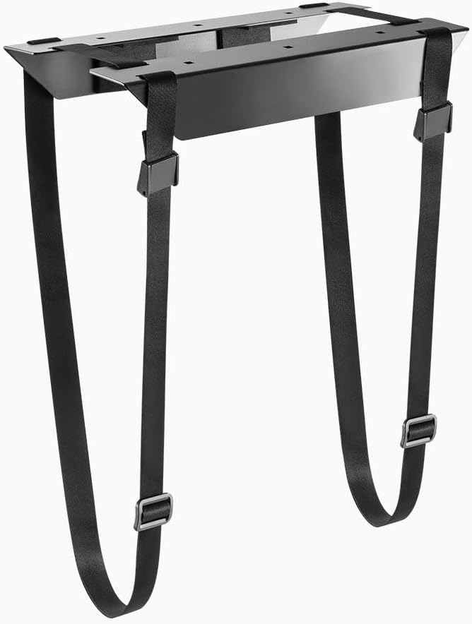 Desky Strap-On CPU Mount ??Under-Desk Adjustable PC Holder with Steel Bracket & Foam Padding ??Supports CPUs up to 22 lbs, Fits Towers up to 15.7" - Black