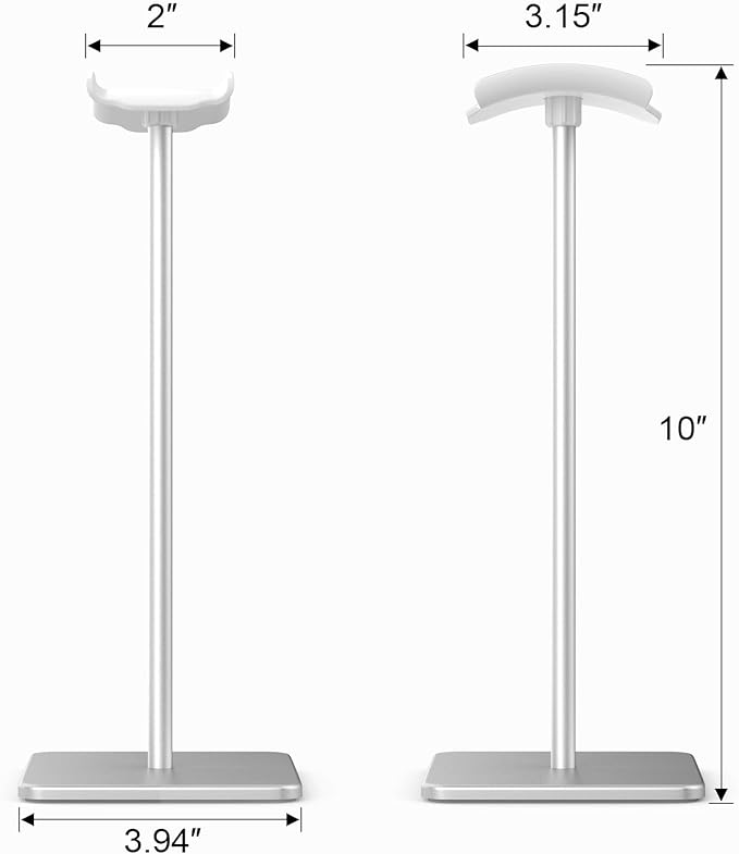 Headphone Stand for Desk - Headset Stand with Aluminum Hanger, Headphone Holder for AirPods Max, Sony, Bose, Beats and More (White)