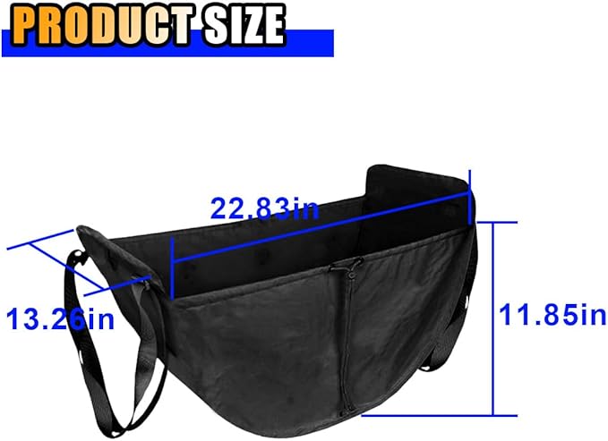 Car Seat Organizer - Large Capacity Passenger Seat Organizer, Collapsible Car Hammock Storage Bag Auto Backseat Organizer, Reusable Tote with Drawstrings, Road Trip Essentials for Adults Kids (Black)