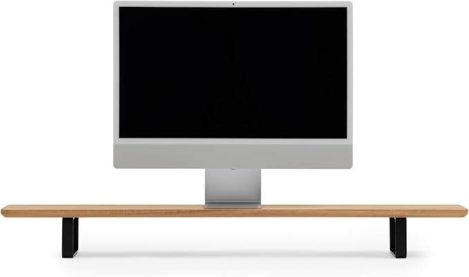 Oakywood Dual Monitor Stand - Handmade in EU - Natural Wood Monitor Stand Riser - Laptop Accessories ??220 lbs (100 kg) Capacity - 41.3"x9" (105x23 cm) ??100% Natural Oakwood