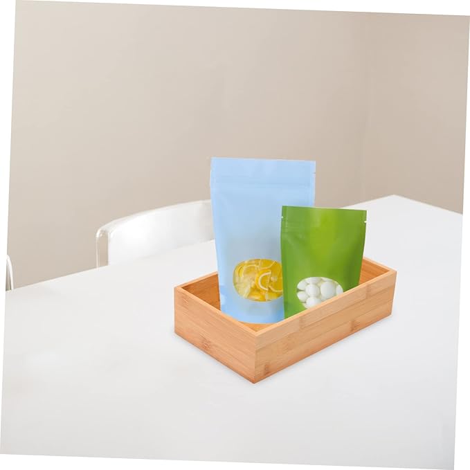 Healifty Natural Desktop Storage Box Organizer for Home Office Wood Container for Desktop Finishing and Item Arrangement Khaki Compact Storage Crate