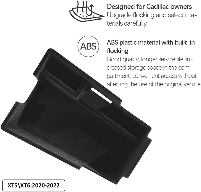 Center Console Organizer Armrest Storage Tray Compatible with Cadillac XT5 Accessories 2023 2022 2021 2020 Flocking Interior Armrest Insert Tray