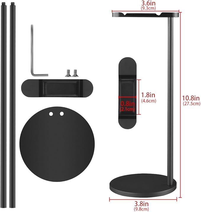 GEEKRIA Aluminum Alloy Headphones Stand for Over-Ear | On-Ear Headphones, Gaming Headset Holder, Desk Display Headphone Hanger with Solid Heavy Base, Compatible with Bose, Sony (Black)