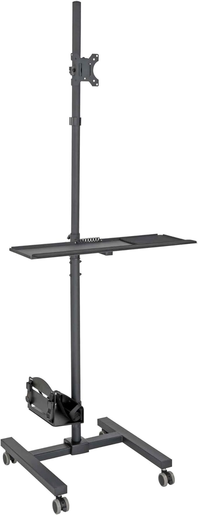 Tripp Lite Mobile Workstation with Monitor Mount for Displays 17??to 32?? Mobile Computer Stand with Monitor Mount/Keyboard Tray/Hand Rest, Black, 5 Year Warranty (DMCS1732S)