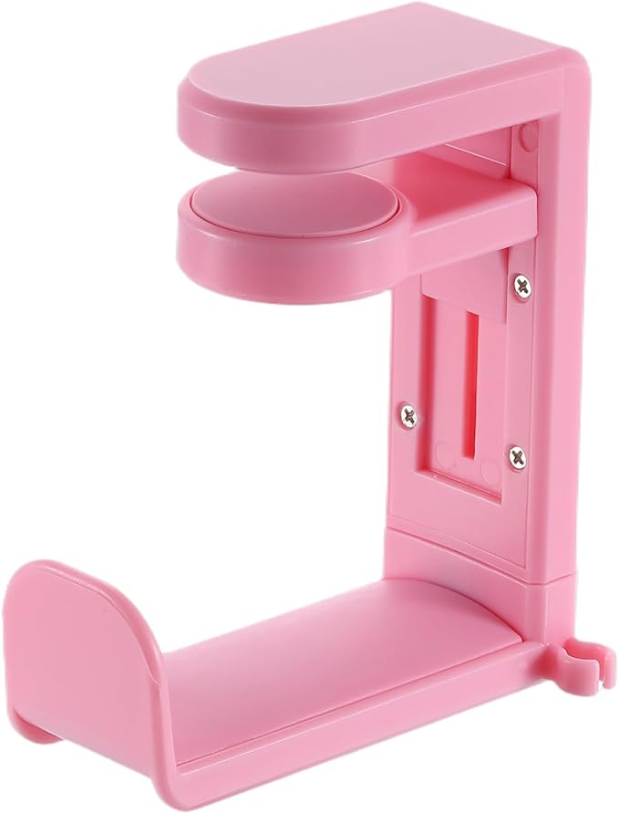 HARFINGTON Headphone Stand Holder 360 Degree Adjustable Clamp Desk Hook Clamp 0.39"-1.65" Clamping Range PC Gaming Headset Stand for Headphone Earphone, Pink