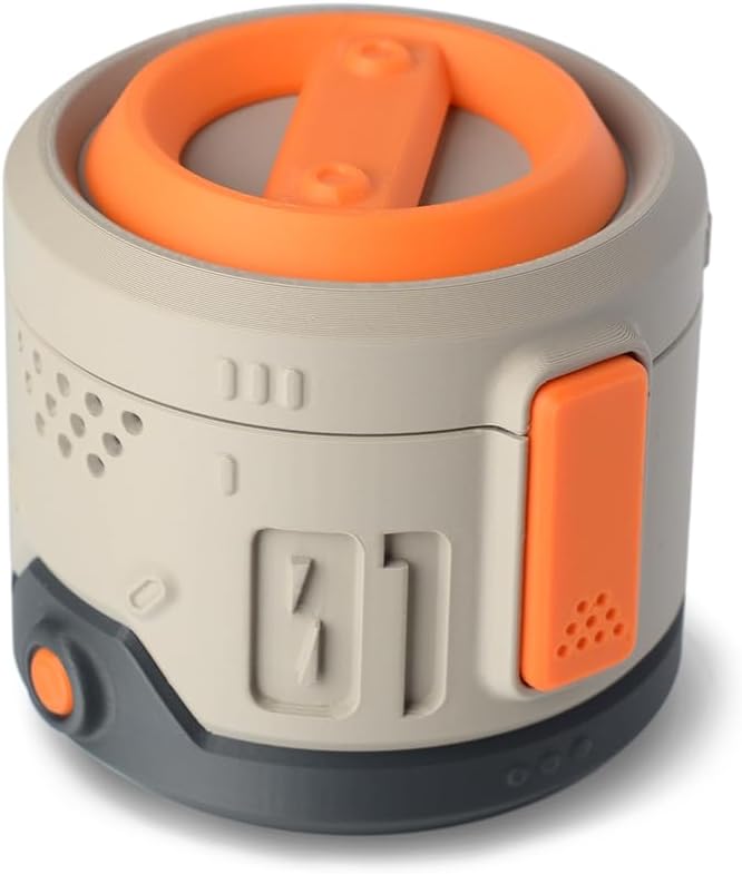 Decorative Storage Box with Lid & Metal Liner, Multifunctional Desk Organizer for Home or Office, 3D Printed Modern Container | Grey/Orange, 4"x4"x3.5"