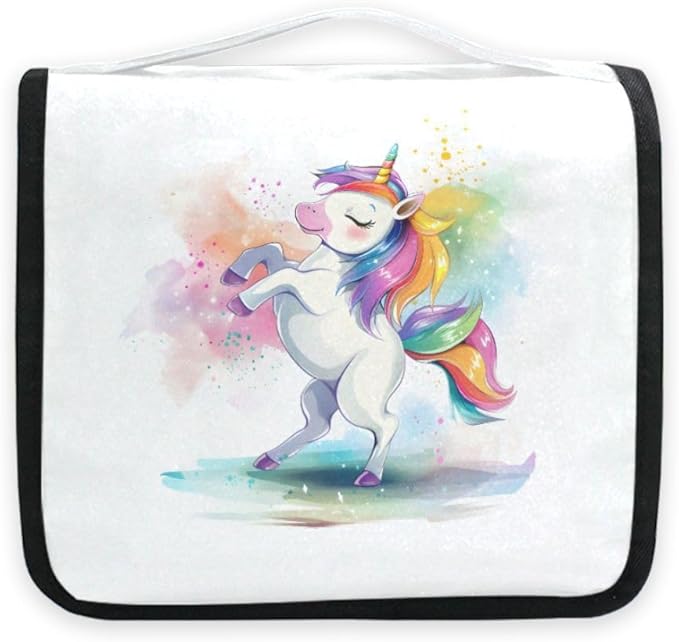 senya Hanging Travel Toiletry Bag Cute Kit Makeup Case Cosmetics Organizer for Men Women (Unicorn)