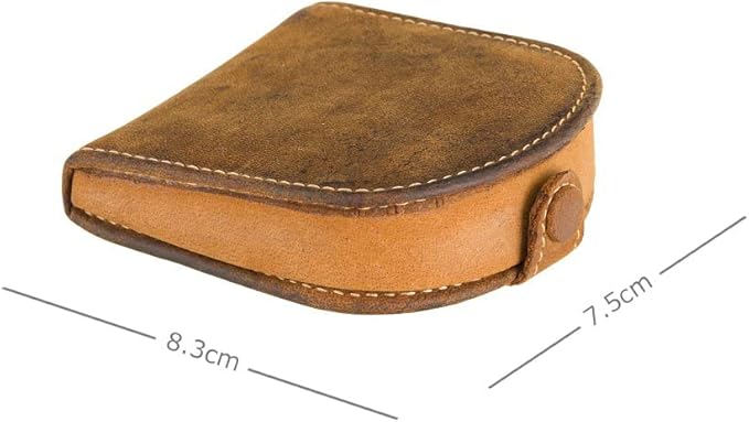 Visconti TRY-5 Smooth Soft Leather Coin Purse Pouch Tray/Money Change Holder (Tan)