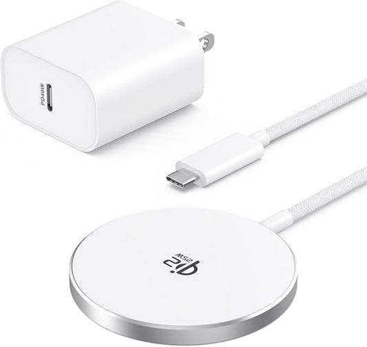 [Apple MFi Certified] Magnetic Wireless Charger for iPhone 17 16 Fast Charging,25W Fast Apple MagSafe Charger Wireless Charging Pad for iPhone 17/Air/17 Pro Max/16Pro/15/14/13/12/AirPods 3/2/Pro-4FT
