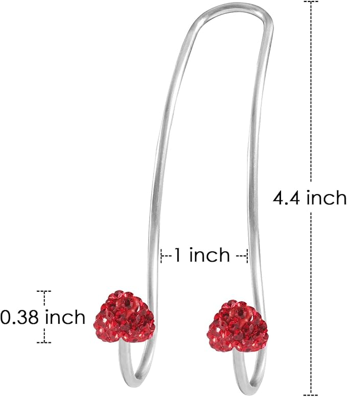 Guoord 【2024 Upgraded】 Car Headrest Hooks Decorations, 2 Pcs Bling Heart-Shaped Purse Hook Hangers, Auto Hooks Car Hangers and Durable Backseat Holder, Storage Universal for SUV Truck Vehicle (Red)