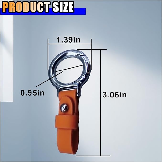 GLSOWEE Carabiner Key Ring Clip, Car Fob Key Keychain Holder Car Keychain Clip for Men Women, Key Ring Belt Holder (Orange)