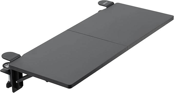 VIVO Clamp-on 30 x 12 inch Foldable Desk Extender, Wrist Support Arm Rest, Office Keyboard Tray, Side Table Extension Attachment, Black, DESK-EXT30