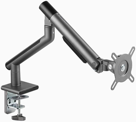Desky Single Slim Monitor Arm ??Adjustable Desk Mount with Gas Spring, VESA 75/100, 360° Rotation, Cable Management, Fits Monitors Up to 32", 19.8 lbs Capacity (Space Grey